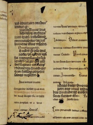 Fragment (14. Jh., ehem. hinteres Spiegelblatt, abgelöst, siehe auch Beilage)