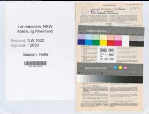 Entnazifizierung Hella Gassen, geb. 23.01.1902 (Sekr.)