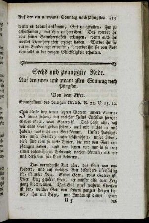 Sechs und zwanzigste Rede. Auf den zwey und zwanzigsten Sonntag nach Pfingsten.