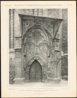 Oberkirche St. Marien, Frankfurt/Oder: Ansicht östliches Nordportal (aus: Blätter für Architektur und Kunsthandwerk, 19. Jg., 1906, Tafel 106)