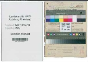 Entnazifizierung Michael Sommer , geb. 13.12.1887 (Schachtmeister)