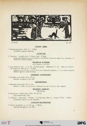 Moderne Meister, I. Abteilung (Nr. 1-63)