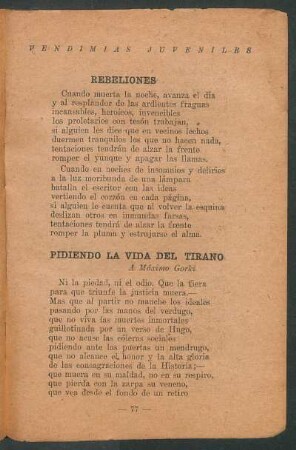 Pidiendo la vida del tirano : A Máximo Gorki