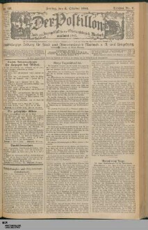 Der Postillon : Amts- und Anzeigeblatt für den Oberamtsbezirk Marbach : unabhängige Zeitung für Stadt und Oberamtsbezirk Marbach a.N. und Umgebung