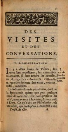 Considerations sur les principales actions de la Vie