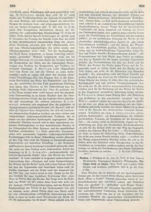 356-357 [Rezension] Machen, John Gresham, The virgin birth of Christ
