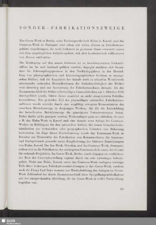 Sonder-Fabrikationszweige