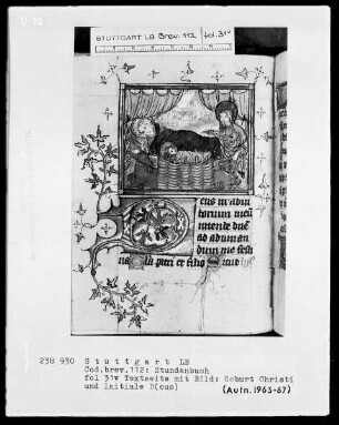 Lateinisch-französisches Stundenbuch — Christi Geburt, Folio 31verso