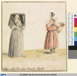 Zwei Frauen in Münsterländer Tracht