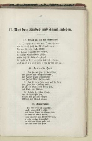 II. Aus dem Kindes- und Familienleben