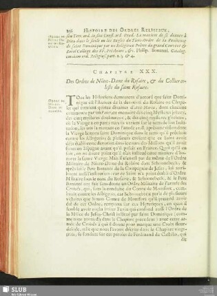Chapitre XXX. Des Ordres de Nôtre-Dame du Rosaire, & du Collier celeste du saint Rosaire