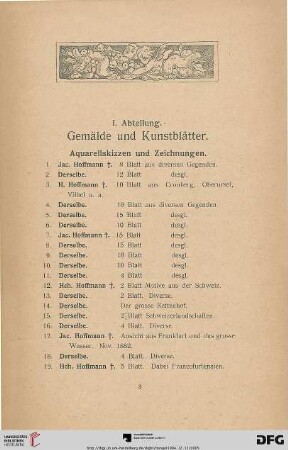 Gemälde und Kunstblätter (Nr. 1-325)