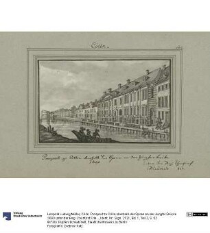 Cölln. Prospect zu Cölln oberhalb der Spree an der Jungfer Brücke 1690 unter der Reg: Churfürst Friedrich III.