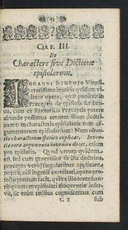 Cap. III. De Charactere sive Dictione epistolarum.