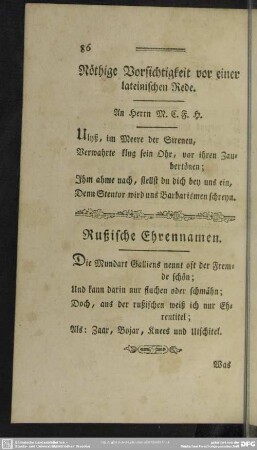Rußische Ehrennamen