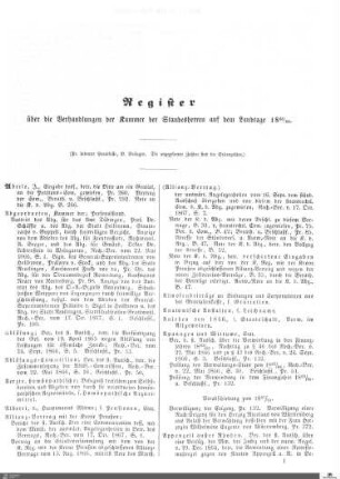 Register Kammer der Standesherren 1866-1868