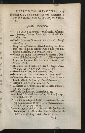 243-260, Epistolae Graecorum. - Auctores varii Latini.