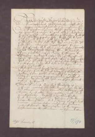 Verkaufsbrief des Nikolaus Schlager, Schultheiß zu Durmersheim, an Rupert Dung zu Bietigheim über 1/2 Mannsmatte Wiesen auf dem Niederbühler Bann um 23 fl.