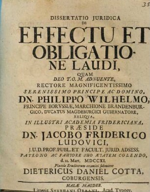 De effectu et obligatione laudi