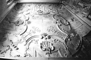 Stuckdecke mit Tritonen-Kindern : Neustadt-Glewe, Neues Schloss. Stuckdecke mit Tritonen-Kindern