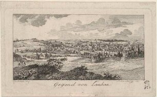 Stadtansicht von Lauban in Schlesien (Luban in Polen), aus Leskes Reise durch Sachsen von 1785