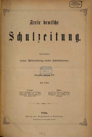 Freie deutsche Schulzeitung. 13. 1879