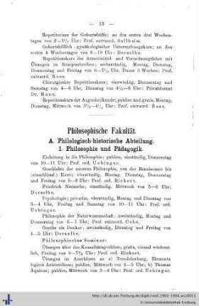 A. Philologisch-historische Abteilung.