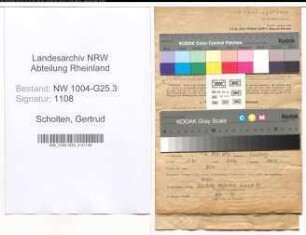 Entnazifizierung Gertrud Scholten , geb. 20.11.1897 (Kauffrau)