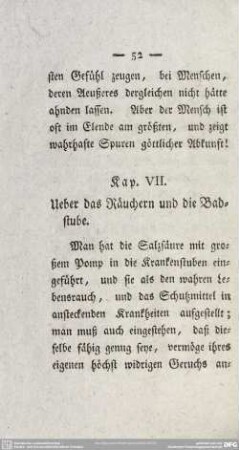 Kap. VII. Ueber das Räuchern und die Badstube