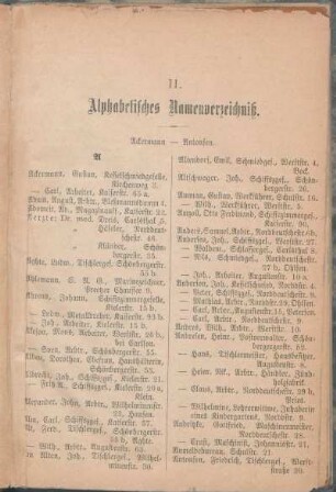 II. Alphabetisches Namenverzeichniß.