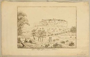 Der Königstein in der Sächsischen Schweiz mit der Festung von Südwesten