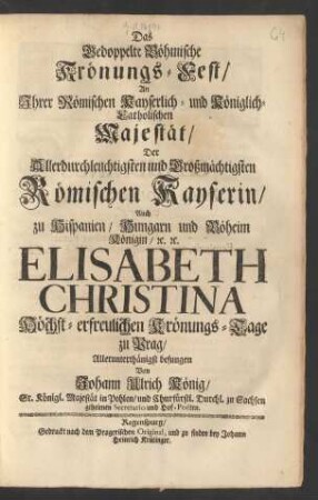 Das Gedoppelte Böhmische Krönungs-Fest