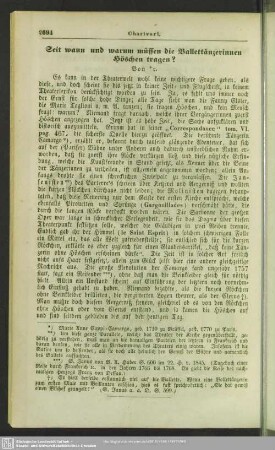 Seit wann und warum müssen die Ballettänzerinnen Höschen tragen?