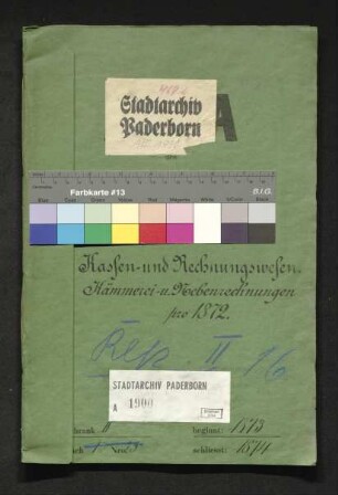 Kämmerei- und Nebenrechnungen 1872