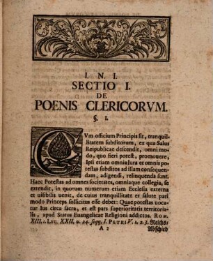 Dissertatio inavgvralis ivridica de poenis clericorvm earvmqve praescriptione