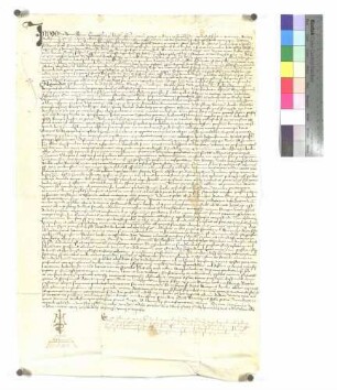 Notariatsinstrument (eines Vidimus einer Bulle Papst Alexanders VI.) über den Unterkirchberger Pleban Georg Hacker