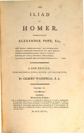 The Iliad Of Homer, 4