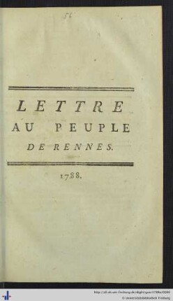Lettre Au Peuple De Rennes