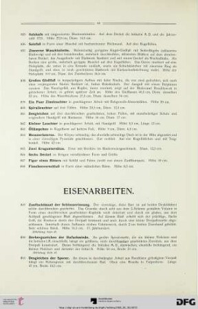 Eisenarbeiten (Nr. 849-930)