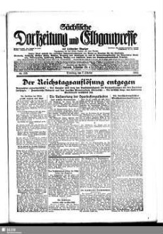 Sächsische Dorfzeitung und Elbgaupresse : mit Loschwitzer Anzeiger ; Tageszeitung für das östliche Dresden u. seine Vororte