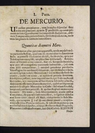 9-32, I. Pars De Mercurio