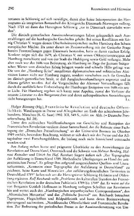 Französische Revolution und deutsche Öffentlichkeit, Wandlungen in Presse und Alltagskultur am Ende des achtzehnten Jahrhunderts, Holger Bönning (Hrsg.), (Deutsche Presseforschung, 28) : München, Saur, 1992