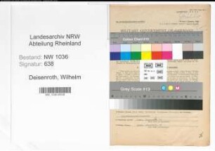 Entnazifizierung Wilhelm Deisenroth , geb. 16.12.1886 (Kaufmaennischer Angestellter)