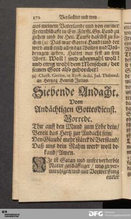 Siebende Andacht. Vom Andächtigen Gottesdienst.