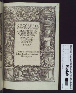In Ecclesiastem Solomonis Metaphrasis
