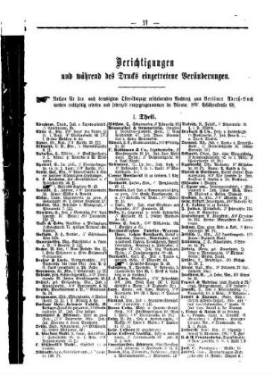 Berichtigungen und während des Drucks eingetretene Veränderungen