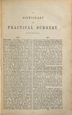 Cooperś Dictionary of practical surgery and encyclopaedia of surgical sciences : In 2 volumes. 1., A - Hypospadias