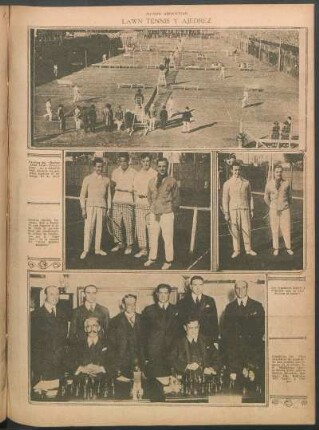 Lawn tennis y ajedrez [Fotografías]