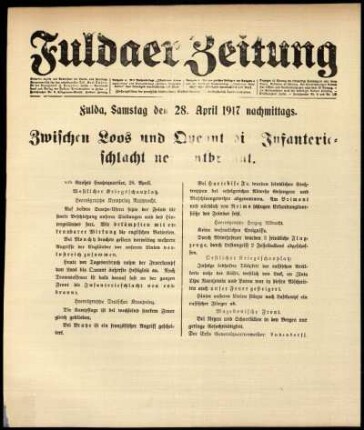 Ausgabe vom Samstag, den 28. April 1917.