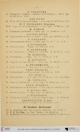 B) Gerahmte Zeichnungen (Nr. 62-104)